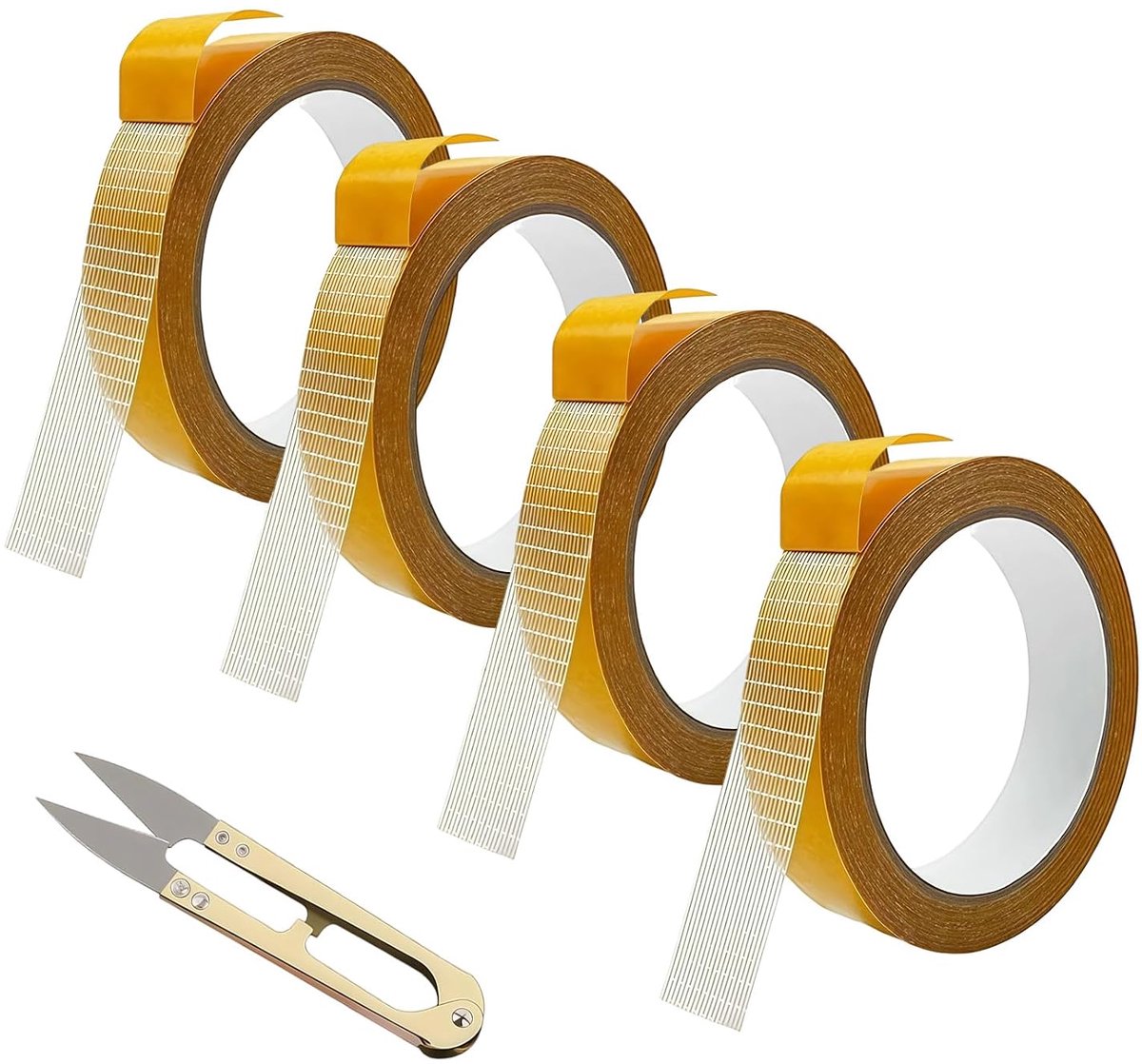 Dubbelzijdige stoffen tape 1 cm x 10 m - transparant - zelfklevend - eenvoudig inkorten zonder naaien - ShopVlot