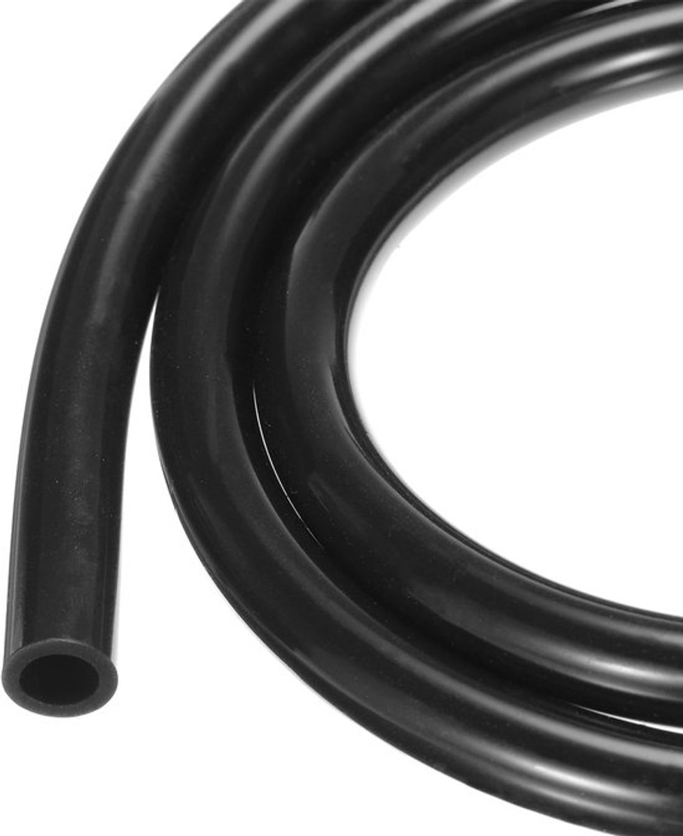 5 m (16 ft) siliconen slang 6,4 mm binnendiameter 9,5 mm buitendiameter zwarte industriële kunststof slang zuivere siliconen slangen voor pomp sifon afvoer irrigatie brouwen, 1/4" x 3/8"