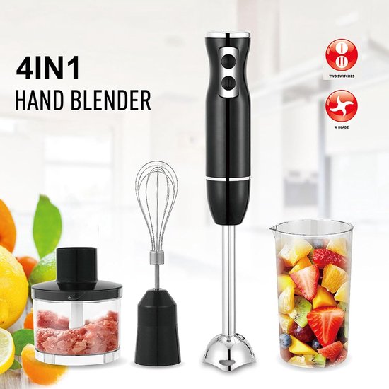 Handblender Set - Staafmixer Keukenmixer - Eten Bereiden - 4-in-1 Functionaliteit - 400 W - Zilver — afbeelding 5