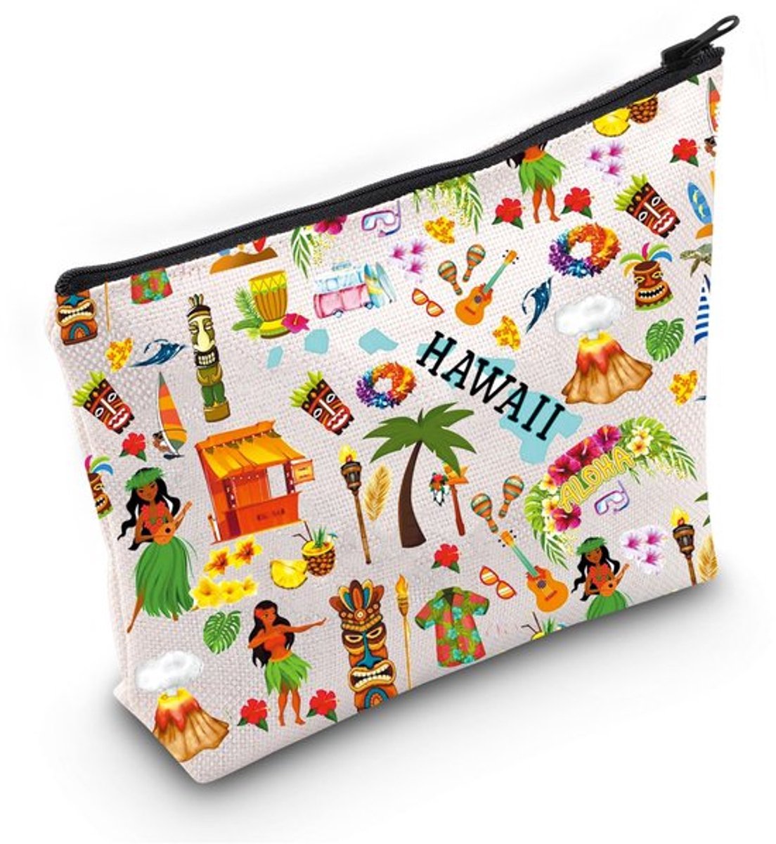 Familievakantie Cadeau Hawaii Iconen Make-up Tas Hawaii Cosmetica Tas Zomer Zwembad Feest Cadeau, Hawaii Iconen Tas