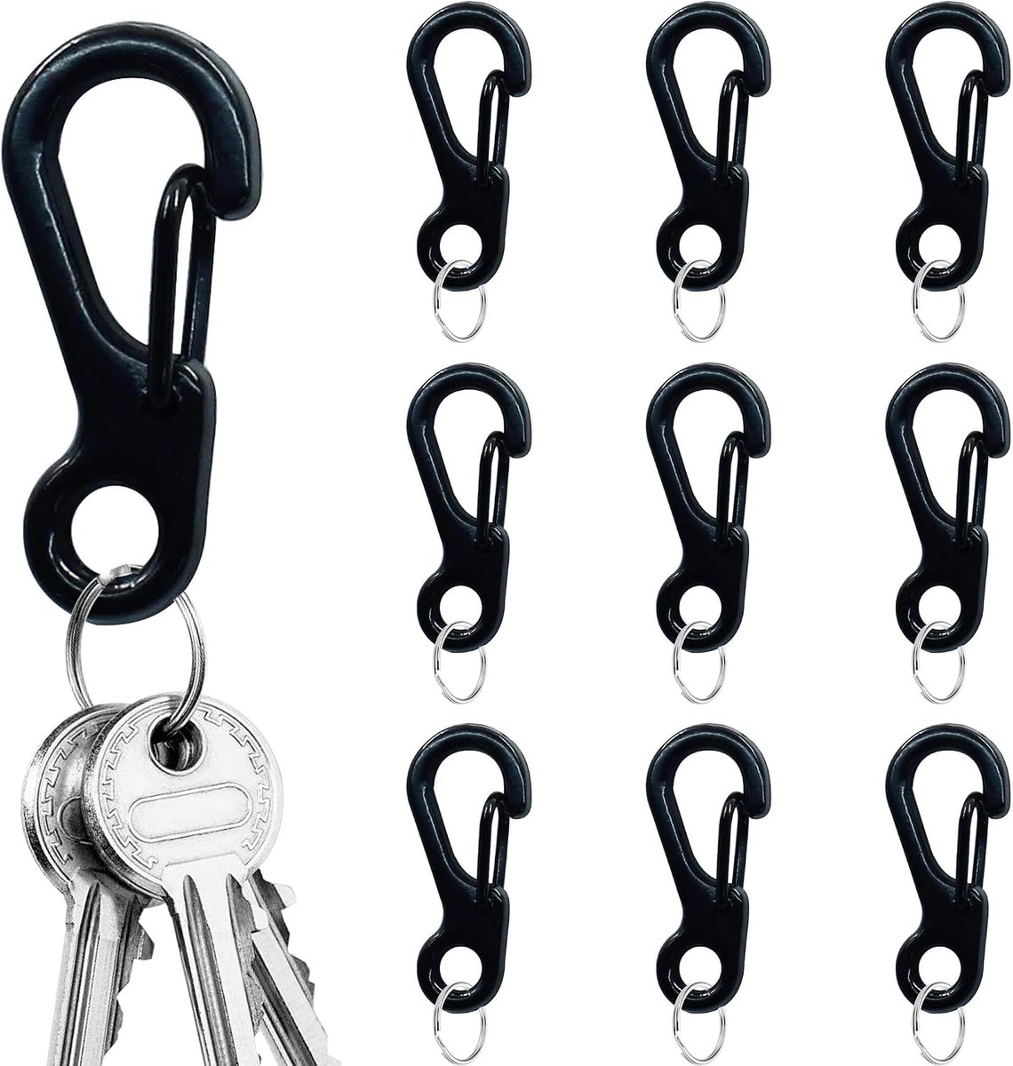 Mini-karabijnhaken set van 12 - lichtgewicht aluminium - roestbestendig - ideaal voor kamperen - ShopVlot