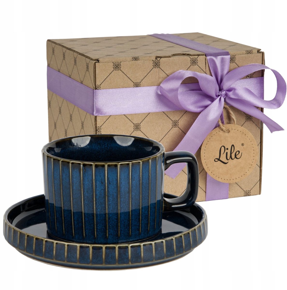 Merkloos Porseleinen Kop en Schotel Set - Luxe geschenk