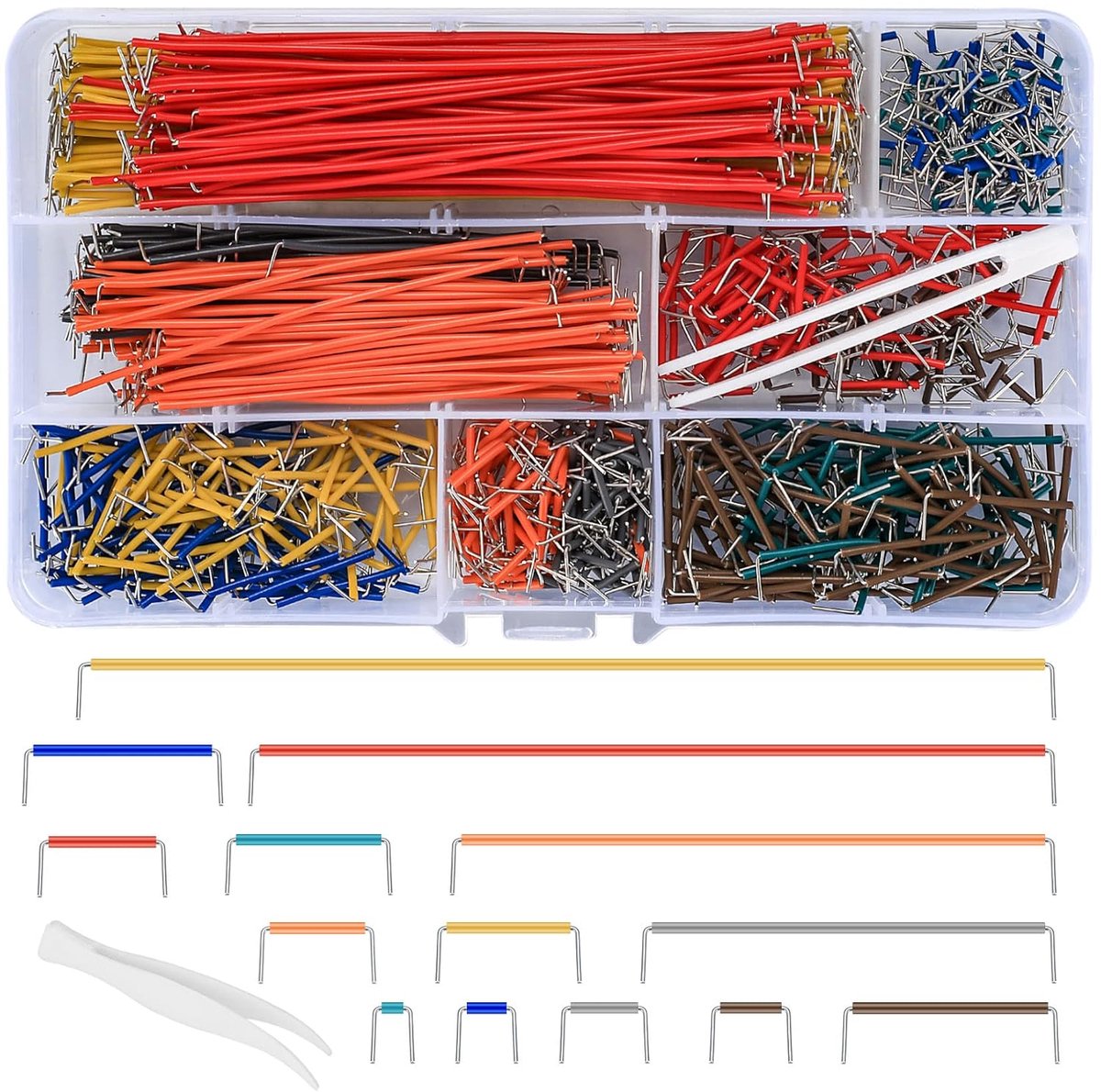 Breadboard jumperdraad set 840-delig - verschillende lengtes - met plastic clips - ideaal voor elektronica projecten - ShopVlot
