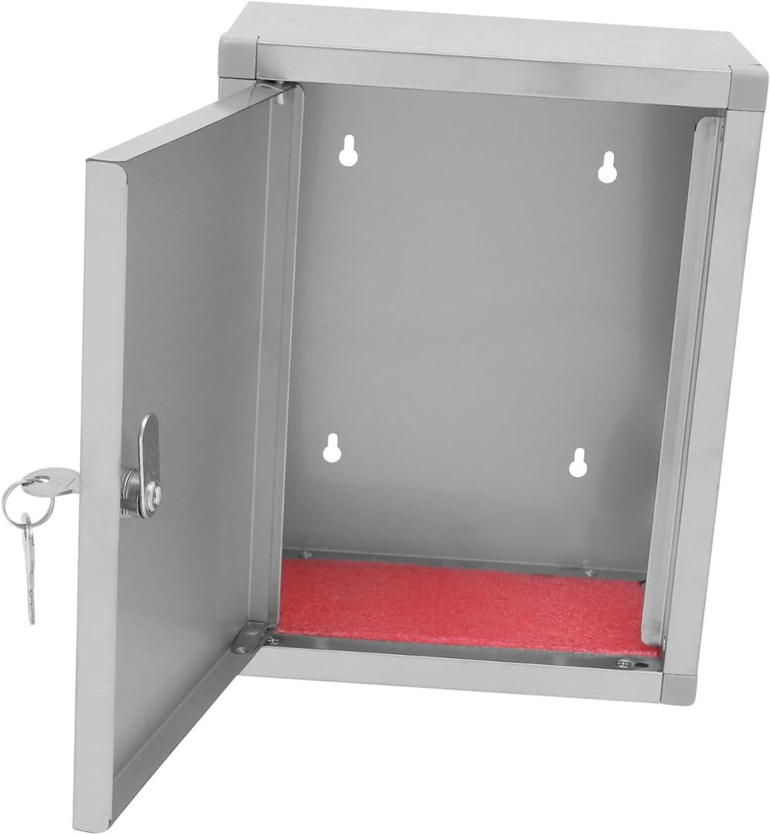 Wandbrievenbus - Suggestiebus Brievenbak - Veilig Opslaan - Waterdicht Met Slot - 27x21cm - Zilver