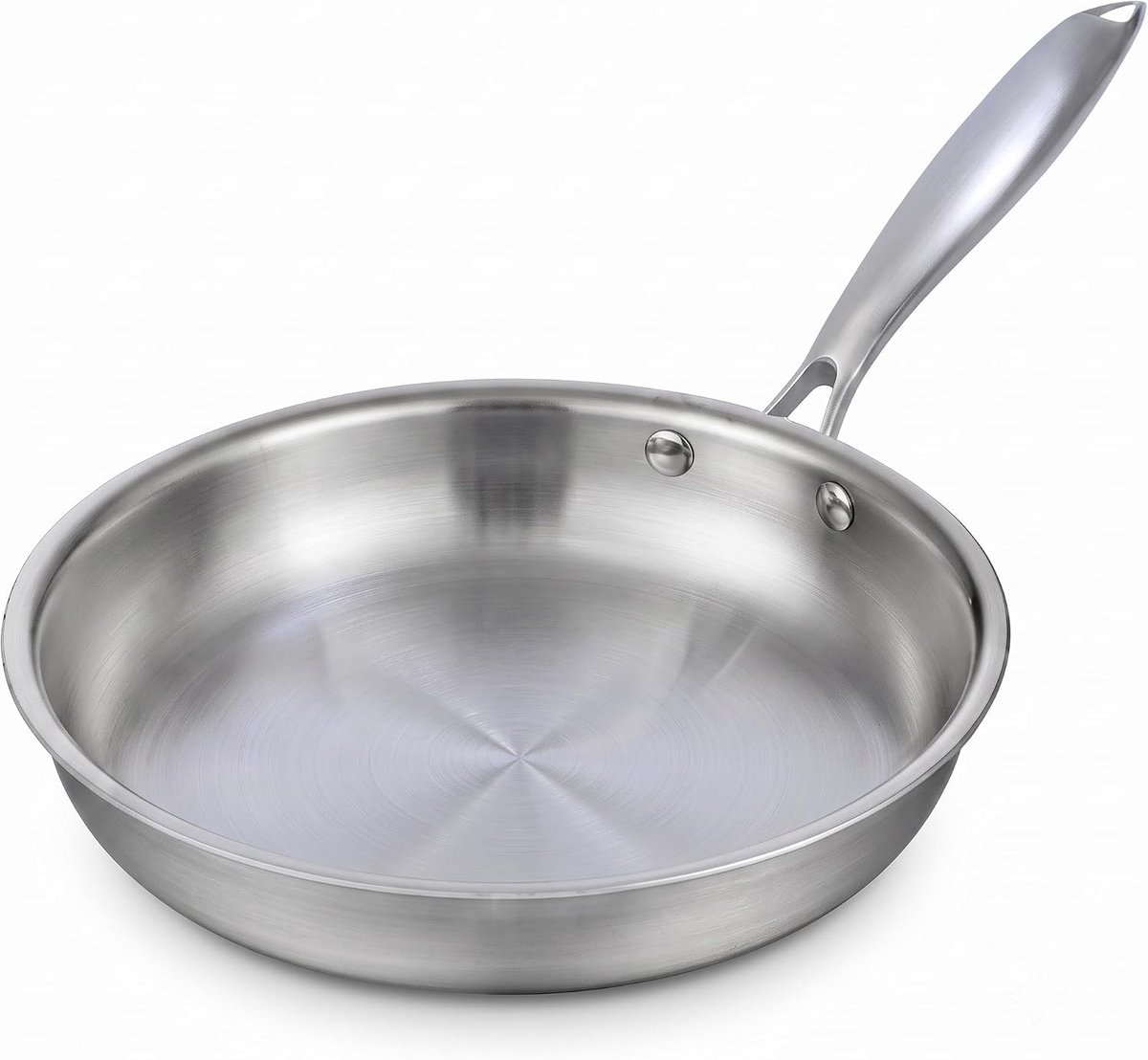 Koekenpan Inductie met Antiaanbaklaag 26cm, Zilver | Cool-Touch-handgrepen, Ovenbestendig, PFAS-vrij, PTFE-vrij, Vaatwasmachinebestendig