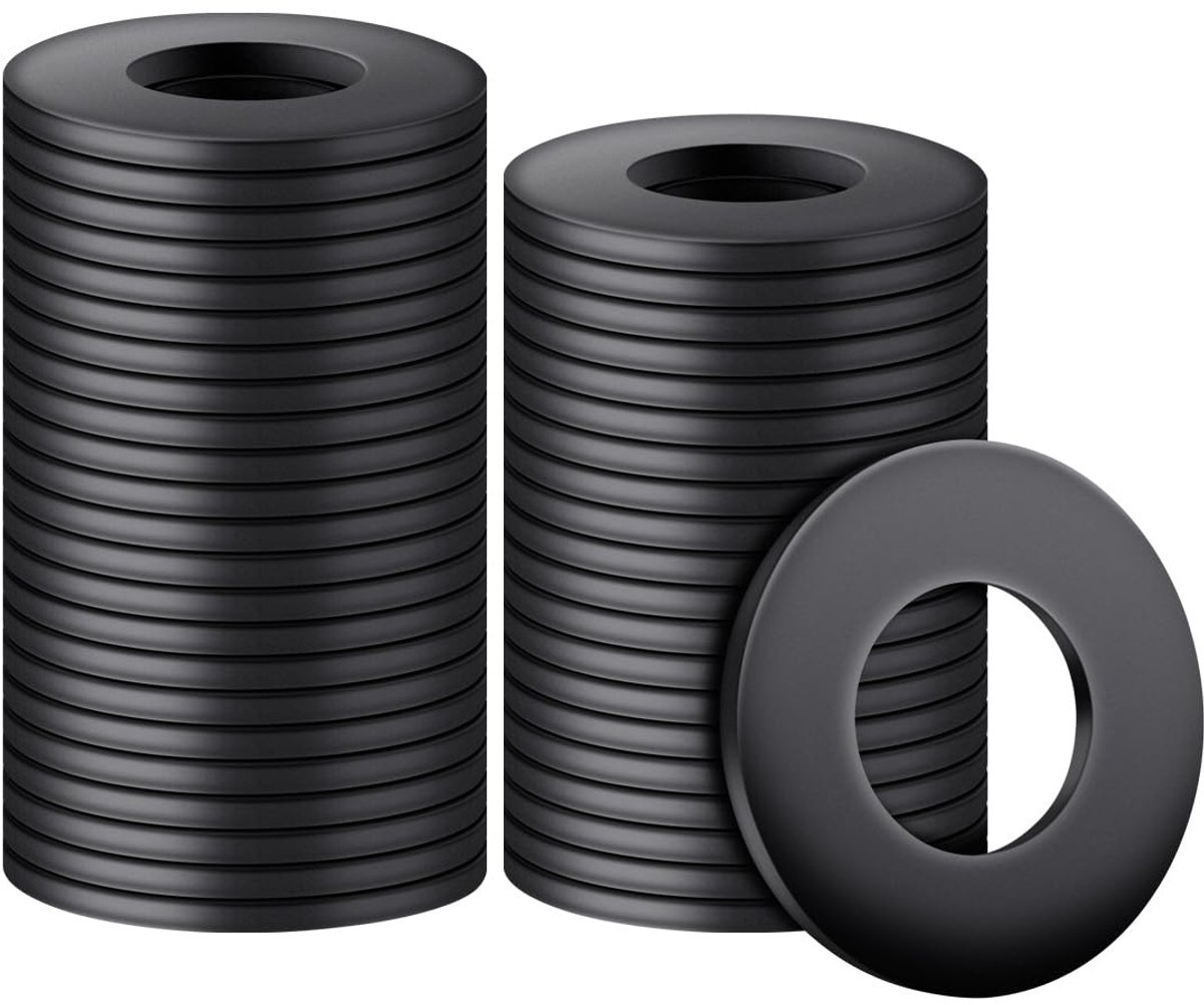 Ringen, platte M8 x 16 mm, 50 stuks sluitring, zwart, carrosserieringen, afstandsringen, koolstofstaal, afdichting, sluitringen, afstandsringen voor schroefdraadstangen, schroeven