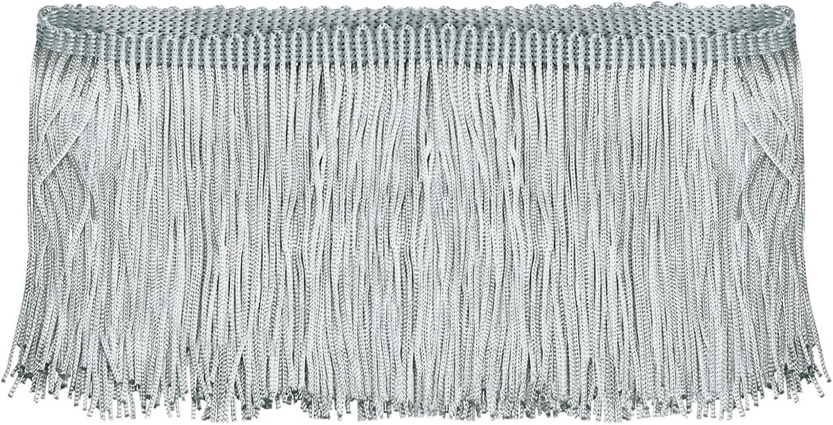10 meter 10 cm franje ketting kwastje polyester kant trim voor doe-het-zelf naaien kleding lampenkap decoratie, zilvergrijs