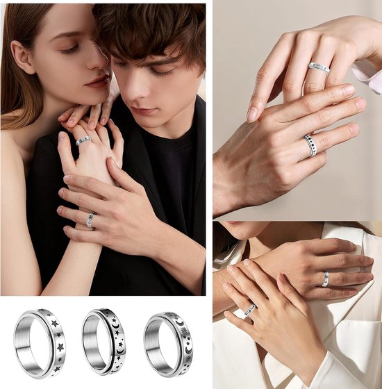 Ringenset heren spinner ringen voor vrouwen fidget band ringen voor vrouwen mannen — afbeelding 4