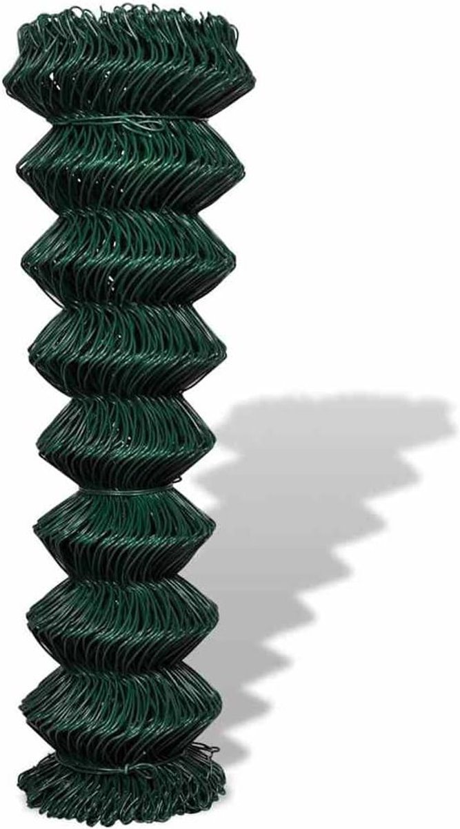 Staal, 1,5 x 25 m, groen, pvc-gecoate draadomheining, 150 cm hoog, 25 m lang, uv-bestendig en weerbestendig met 2,6 mm dikke draden