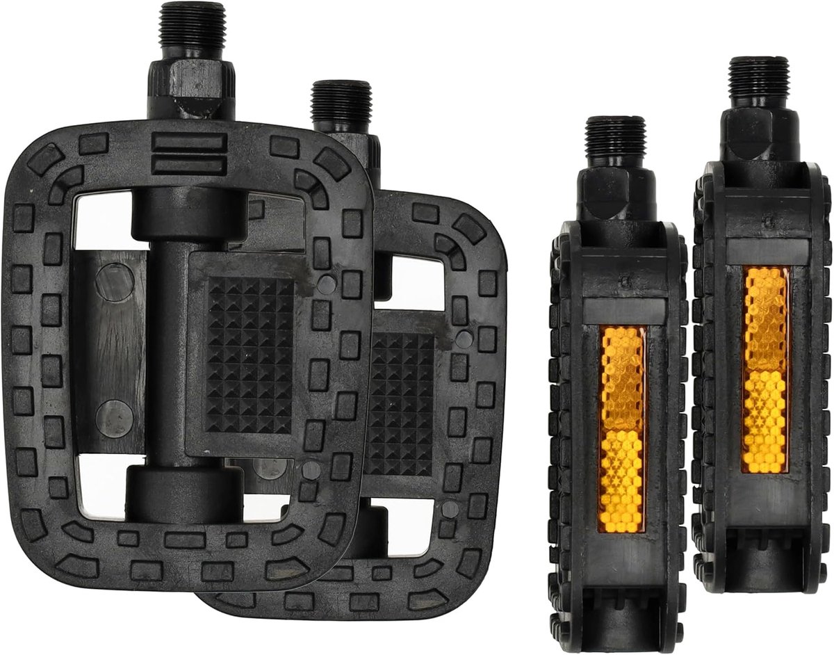 Fiets Pedalen met Reflecterende Strepen - Antislip Zwart - Extra Grip - Veiligheid voor Stadsfiets, MTB en E-Bikes - SnelShoppen