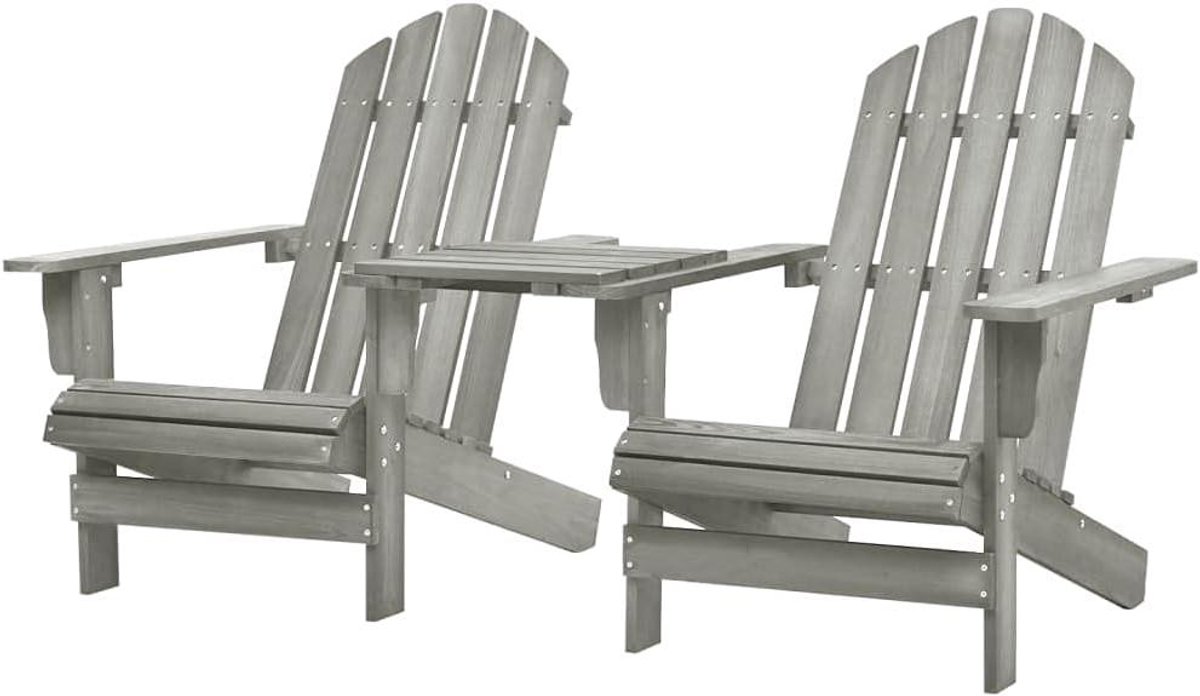 Tuinstoelen set - Loungeset buiten - Ontspannen in tuin - Massief hout - 4 personen - Grijs