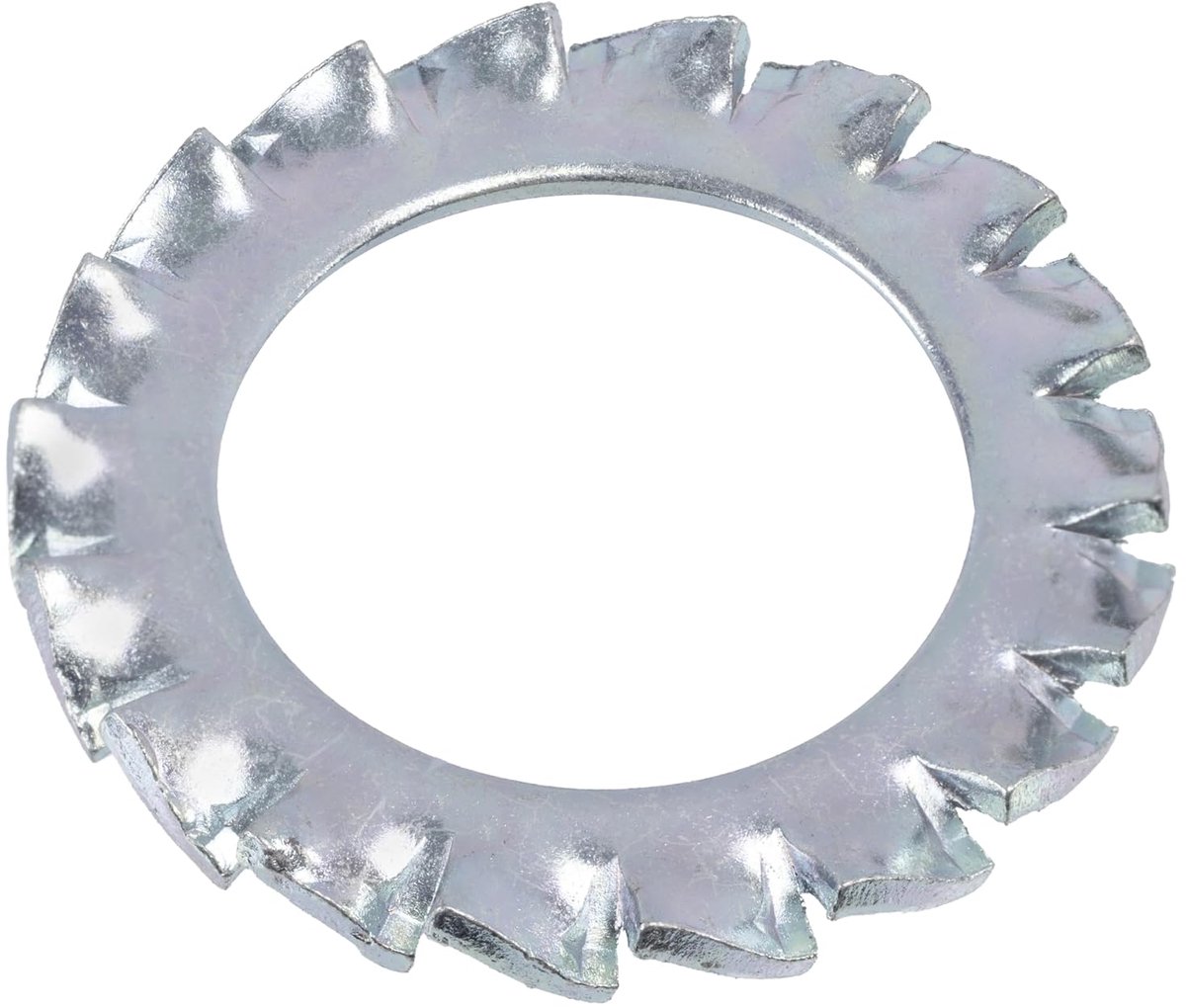 - 10 stuks Externe tand borgring - Tanden - Gekarteld - M20 - Verzinkt staal - C44530