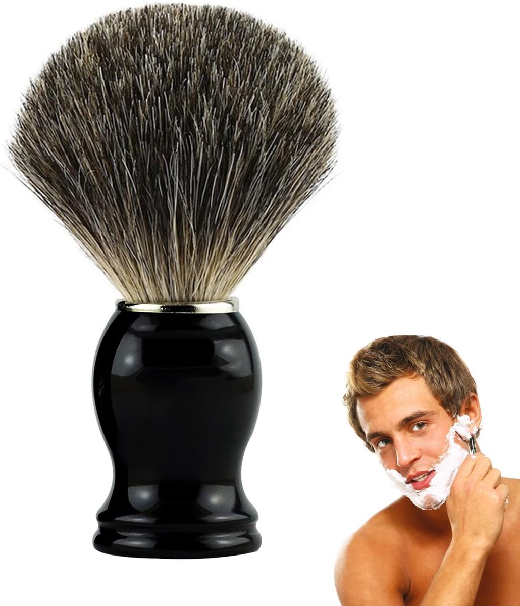Scheerkwast - Premium Badger Haar - Ergonomische handgreep - Voor een huidvriendelijke scheerbeurt - ShopVlot