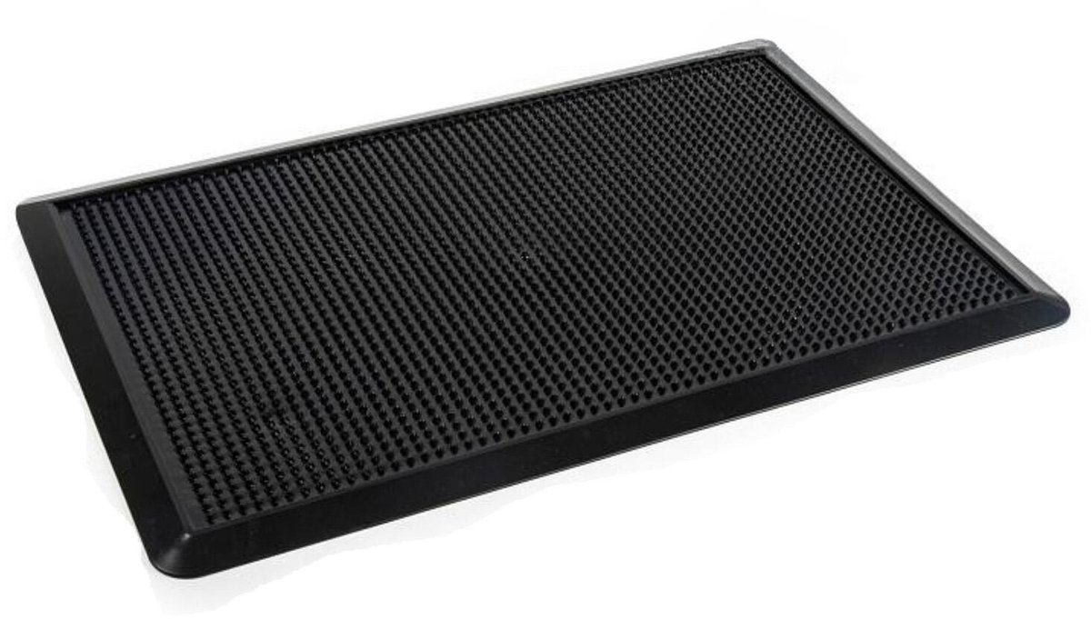 Plasticforte deurmat Rubber - kunststof - rechthoekig - 40 x 60 cm - vuil afkloppen - ruwe mat - rechthoek - voordeur