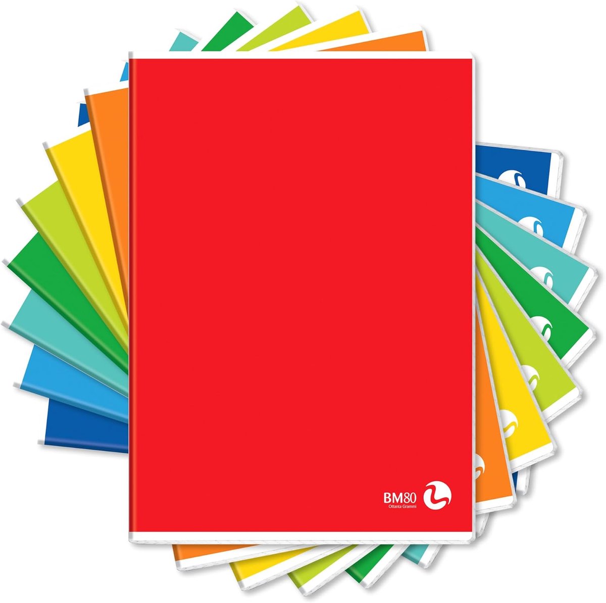 Schrijfblok A4 80 g/m² - 5 mm geruit - 10 stuks in diverse kleuren - Perfect voor schoolgebruik - ShopVlot
