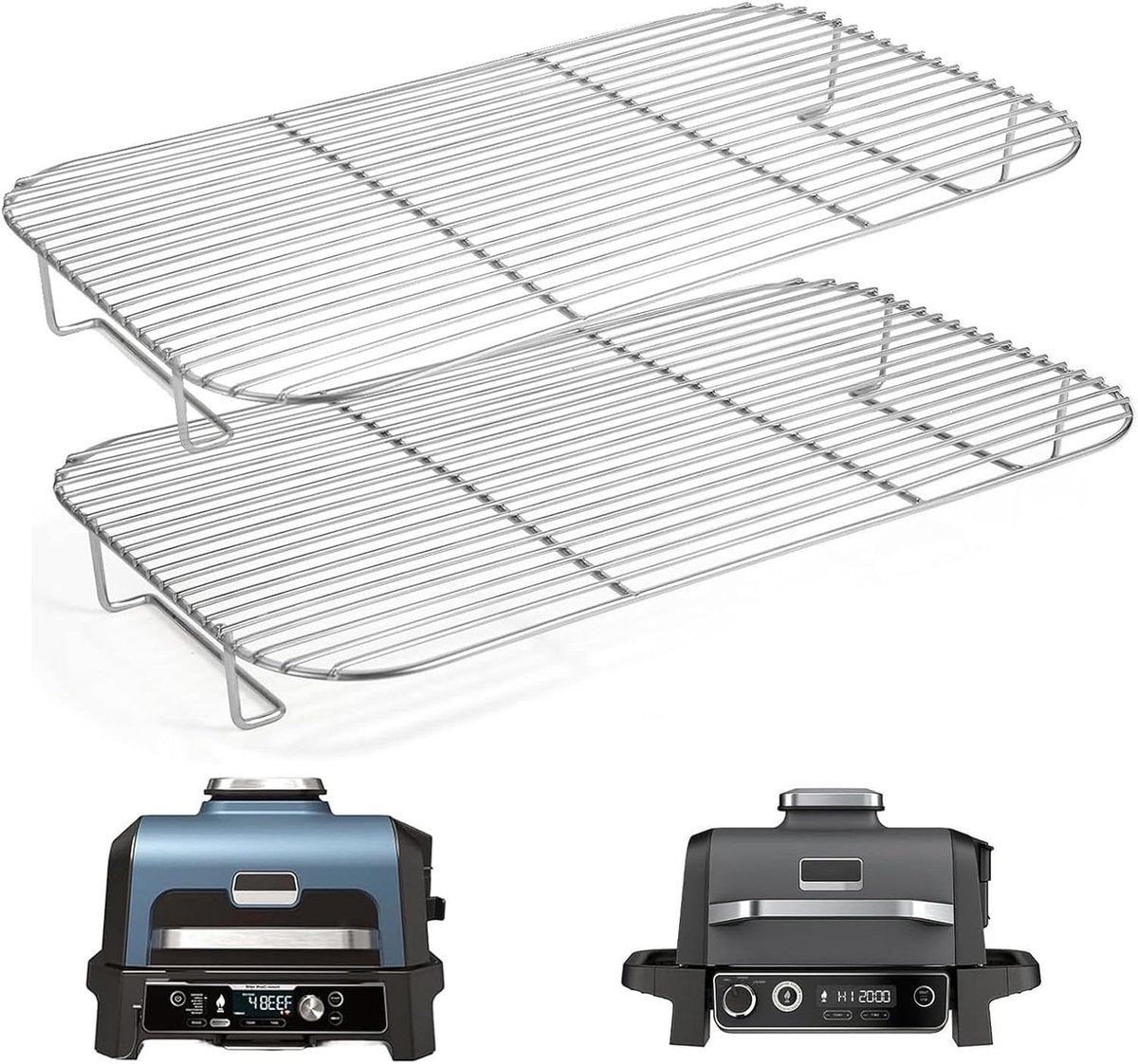 Grillaccessoires Spareribs Houder - RVS Grillrooster - Geschikt voor Ninja Woodfire Pro XL - ShopVlot