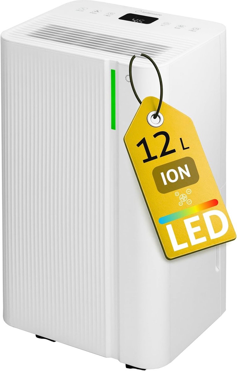 Ontvochtiger 12 L/24 uur - Ionisatie - Geschikt voor 20 m² - Voorkomt schimmel - ShopVlot