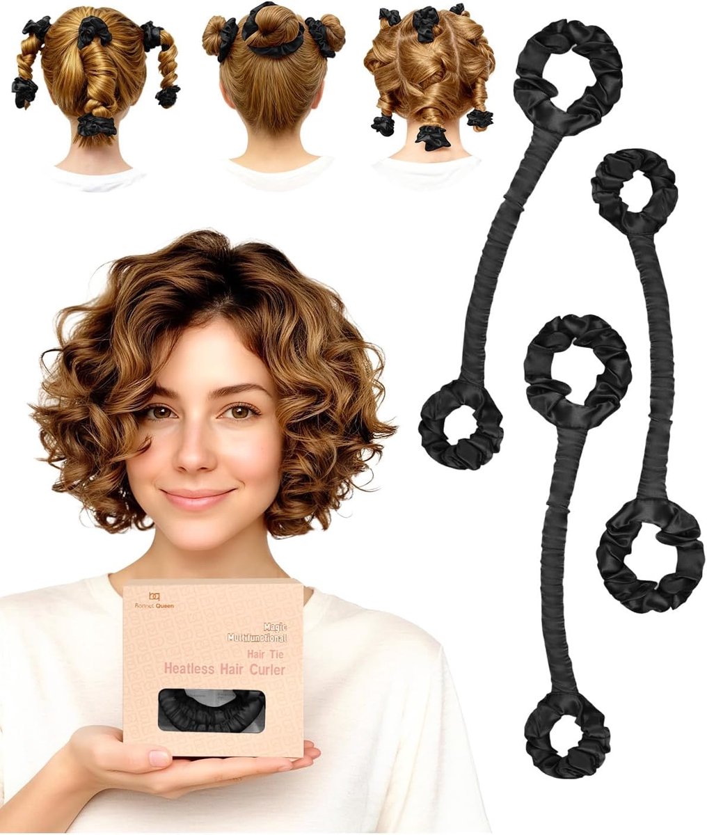 Haar krulset - Satin heatless curling rod - 3 stuks - Zacht voor het haar - Perfecte krullen zonder hitte - ShopVlot