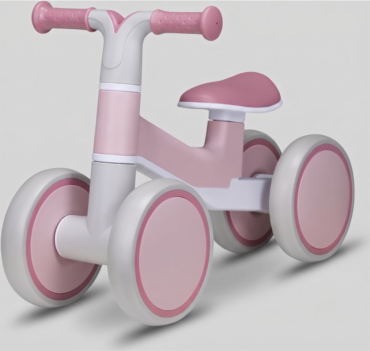 VALI® Loopfiets - Loopfietsje - Loopfiets 1 Jaar - Roze roos - 58cm x 28cm x 38cm