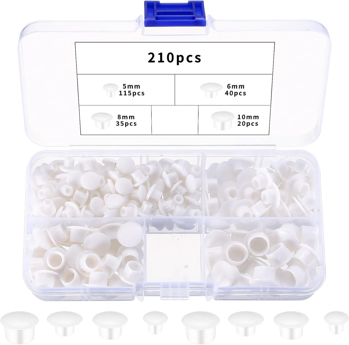 Drill hole cover caps 210pcs - witte plastic gatenpluggen - stevige en duurzame afdekkappen - eenvoudig te gebruiken - ShopVlot