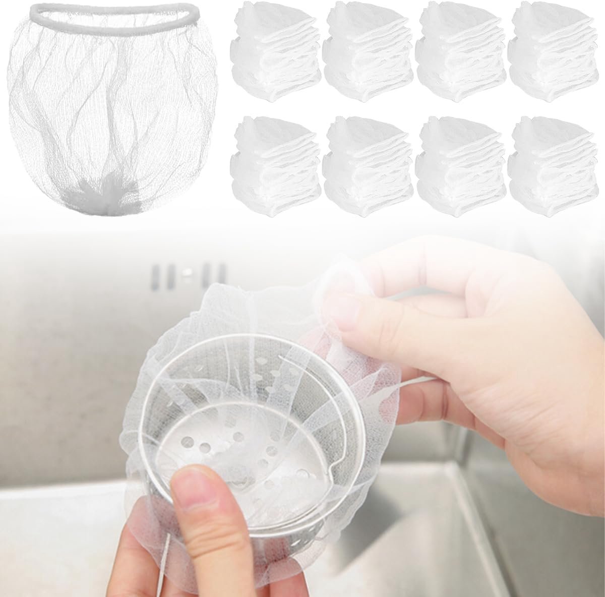 Afvalfilter zakken 400 stuks - 9 x 8 cm - Wegwerp materiaal - Voor het verzamelen van keukenafval - ShopVlot