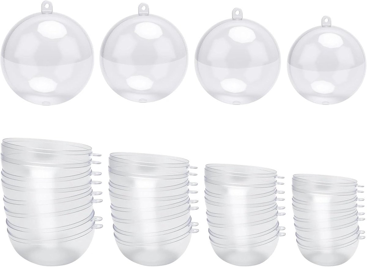 Plastic ballen 5-8 cm - transparant - stevig materiaal - ideaal voor kerstdecoratie - ShopVlot