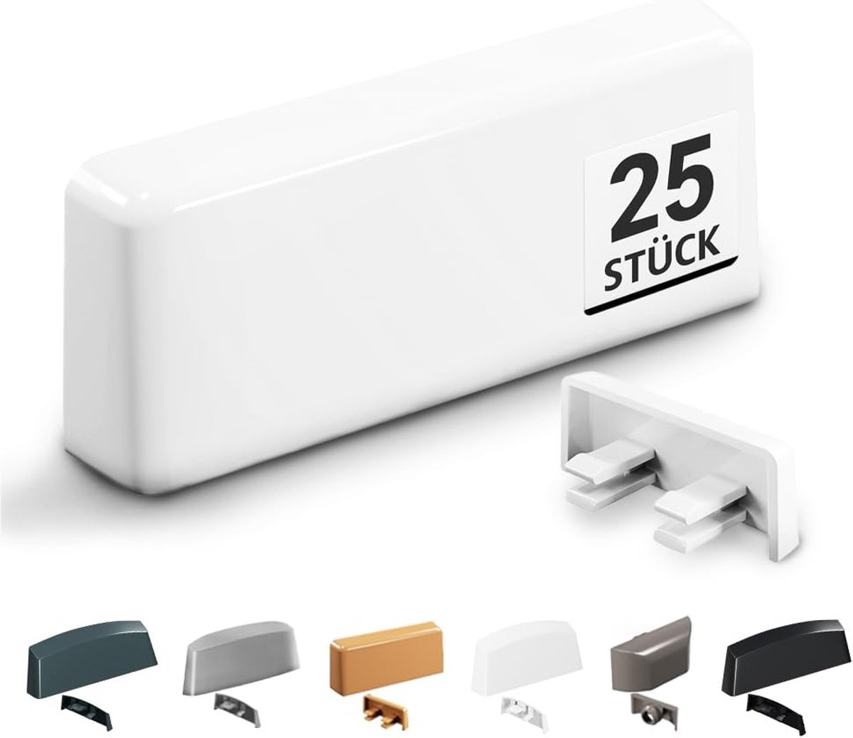 Window Crevice Caps 25 stuks - 20-34 x 5 mm - RAL 9016 Wit - Voorkom waterinfiltratie - ShopVlot