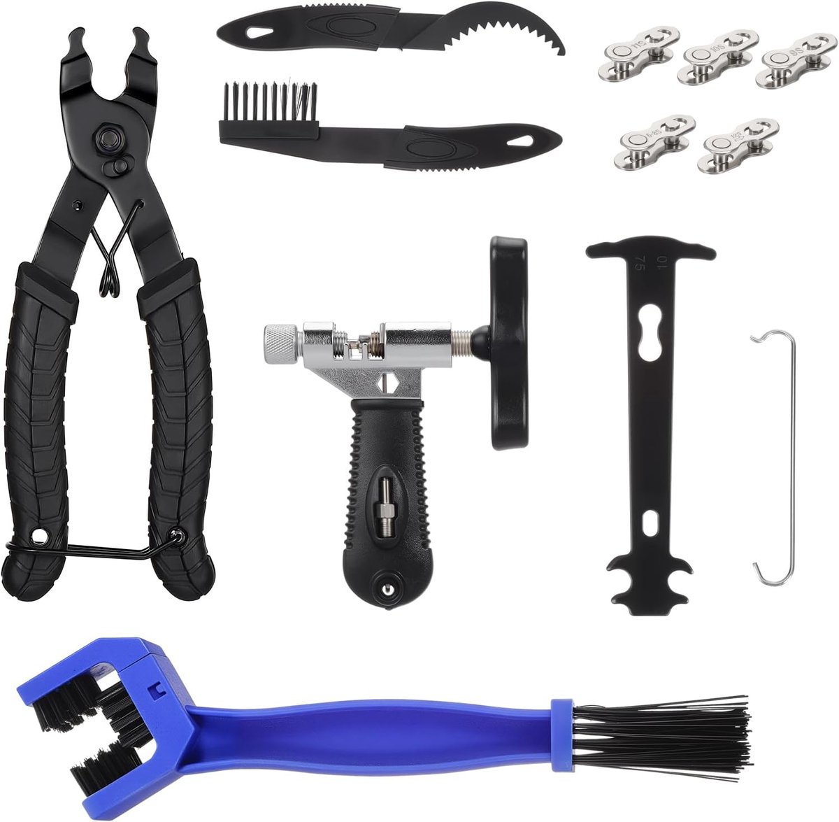 Fietskettingreparatieset 11 stuks - kettingklinkhamer en gereedschap - duurzame materialen - ideaal voor onderhoud - ShopVlot