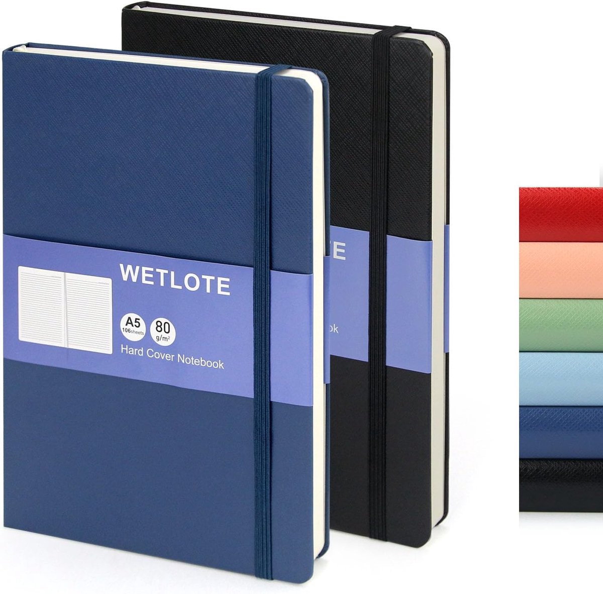 A5 hardcover notitieboek - 104 genummerde pagina's - elastische band - perfect voor dagboek of werk - ShopVlot