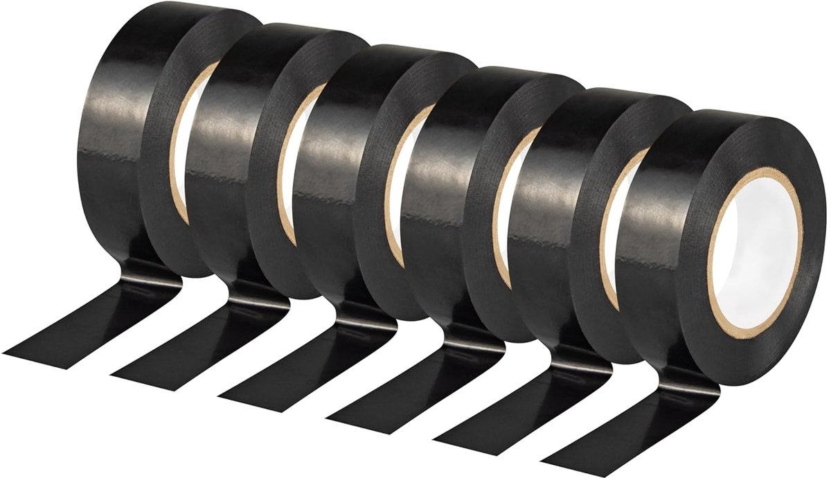 Isolatieband 1,9 cm x 18 m - zwart - blisterverpakking - ideaal voor elektrische isolatie - ShopVlot