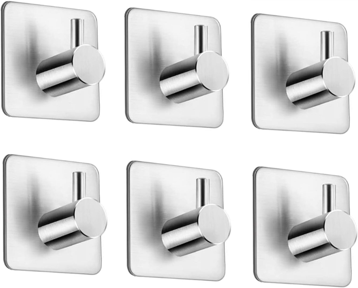 Zelfklevende Wandhaken - RVS - Waterdicht - Gemakkelijk te installeren voor badkamer - ShopVlot