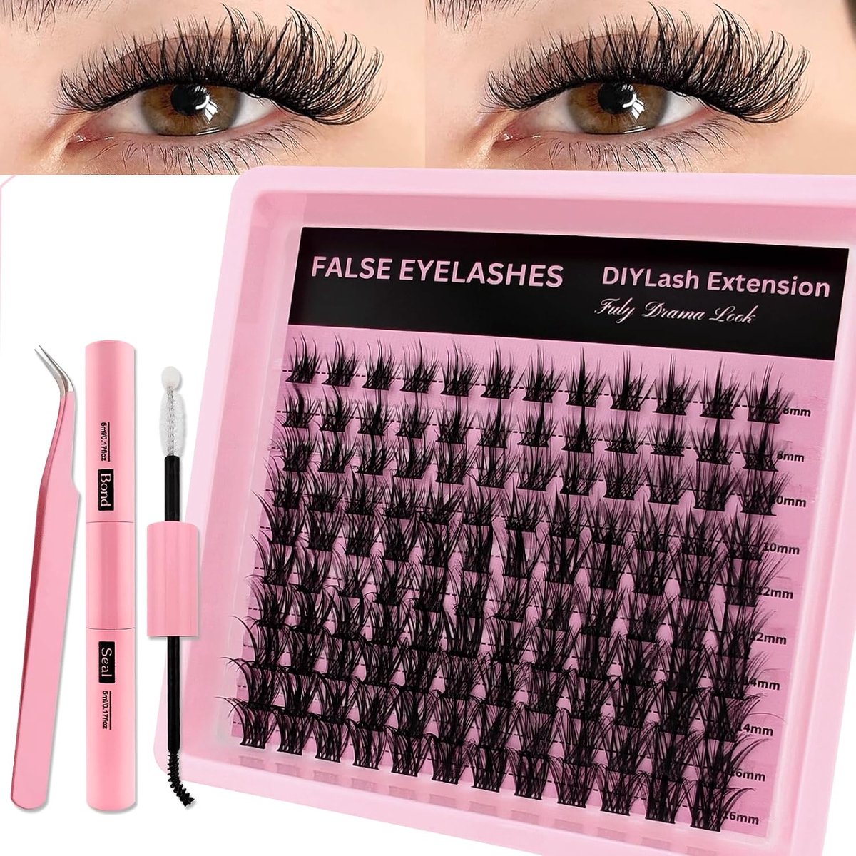 Fluffy kunstwimpers set van 200 stuks - clusterextensions - dikke wimpers - ideaal voor volumineuze look - ShopVlot