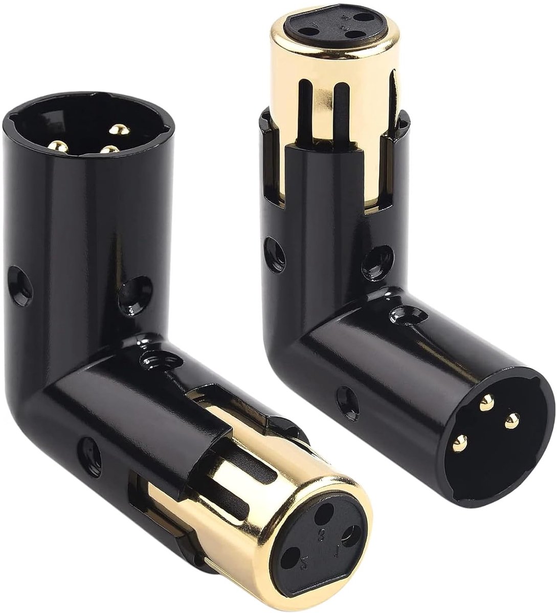 3-Pin XLR 90 Graden Adapter - Verstelbare Male naar Female - Duurzaam met Schroefconnector - Gemakkelijk kabelbeheer - ShopVlot