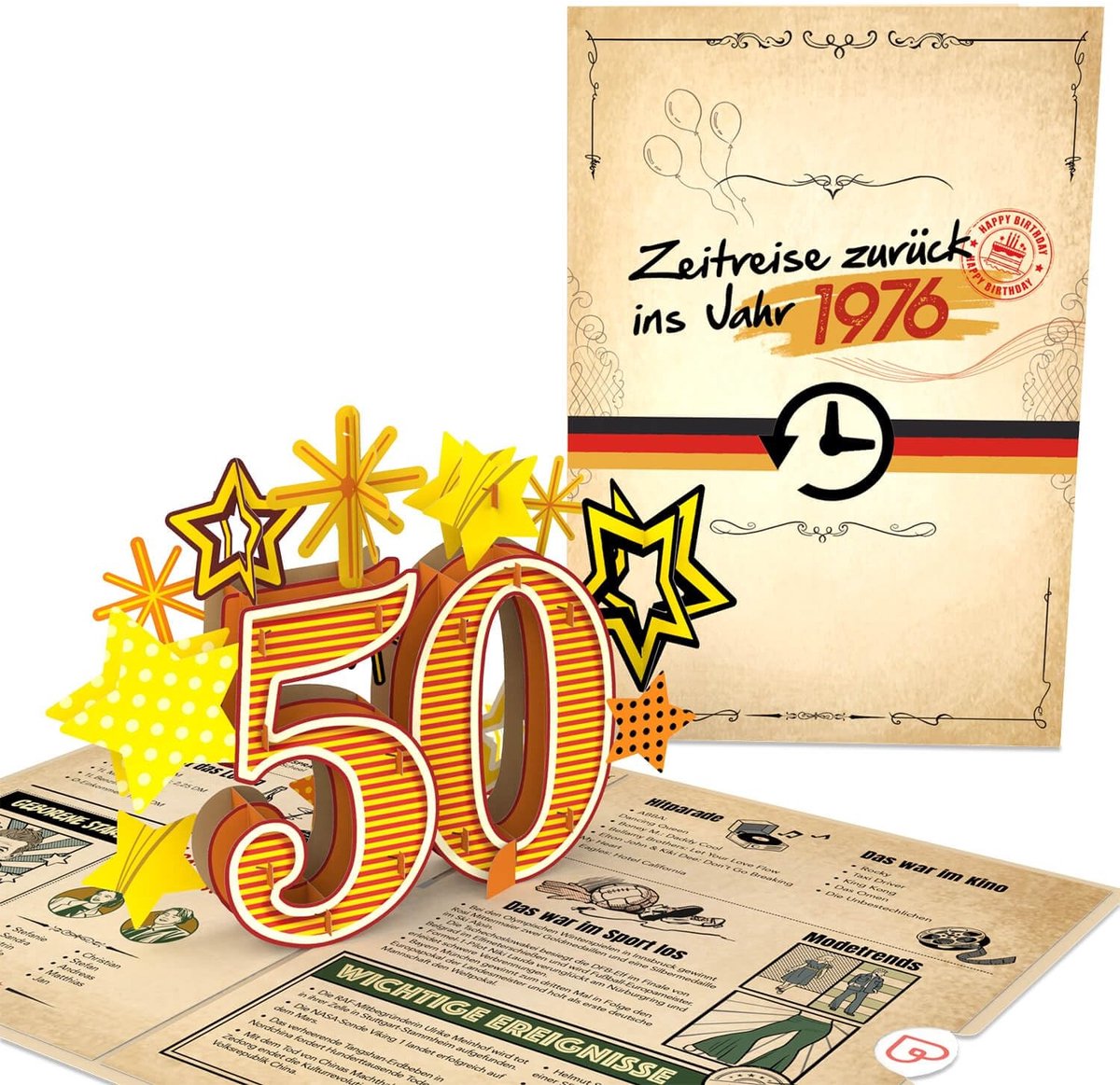 Dailygoods - Pop-Up Kaart - Grappige 3D Verjaardagskaart voor 50e Verjaardag
