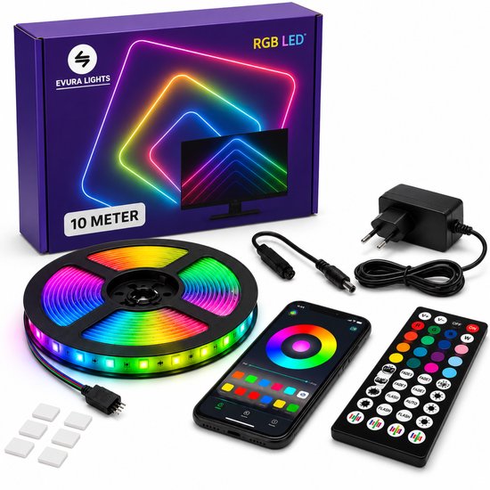 Led strip - 10 meter - RGB - met afstandsbediening