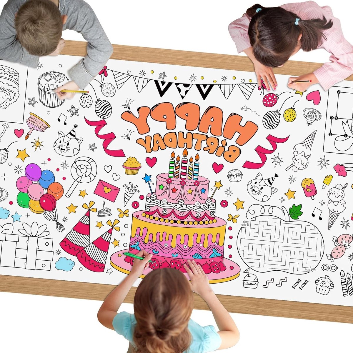 Gigantisch Kleurrijk Tafelkleed XL - Knutselposter voor Kinderen - Ideaal voor Kinderfeestjes en Verjaardagen