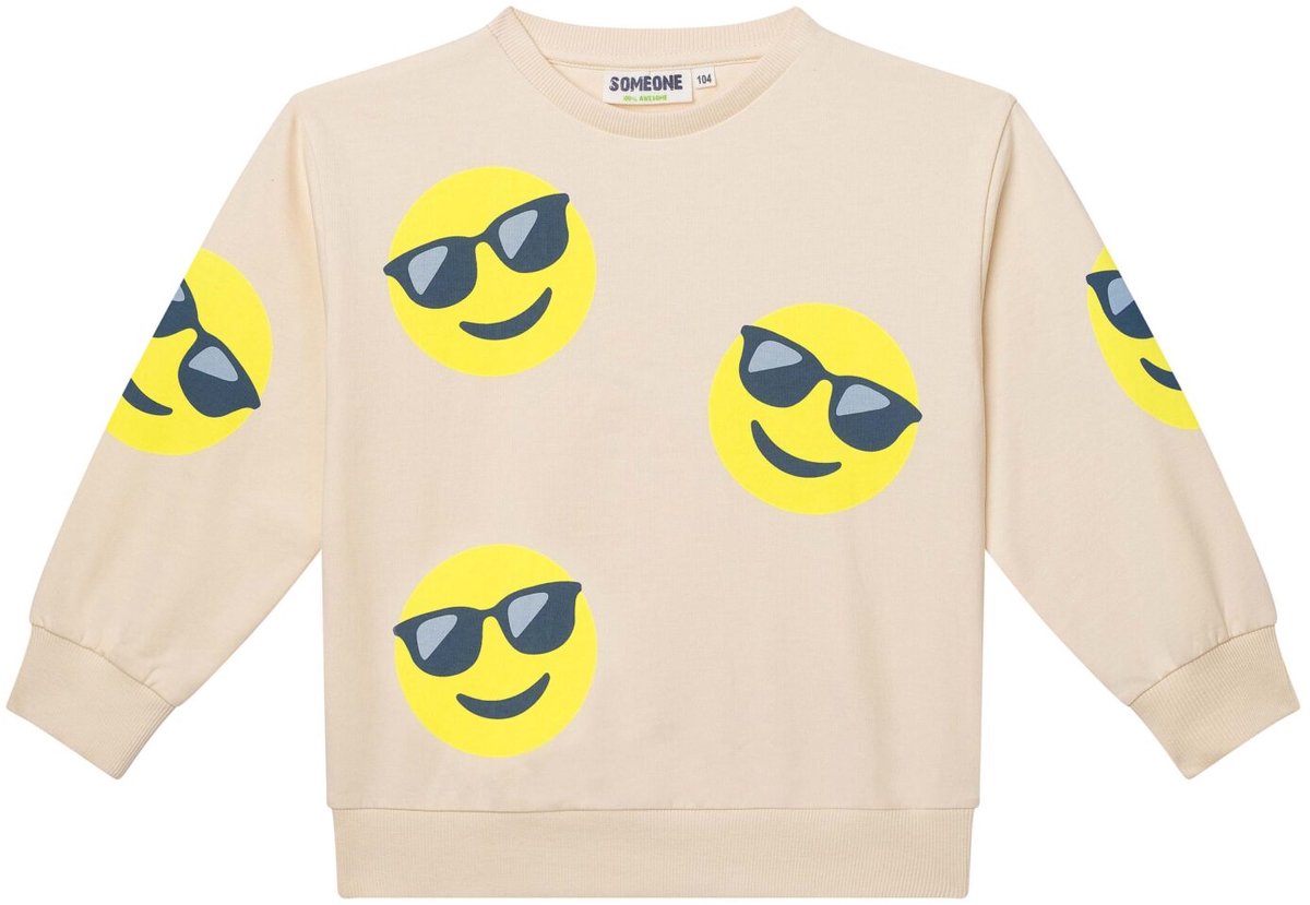 Someone - Jongens sweater - Maat 98 - Jongens - Creme -