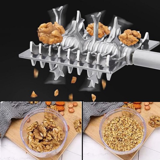 Handmatige notenmolen met handvat voor het malen van amandelen, hazelnoten en walnoten, ideaal voor het bereiden van notenpasta en snacks — afbeelding 2