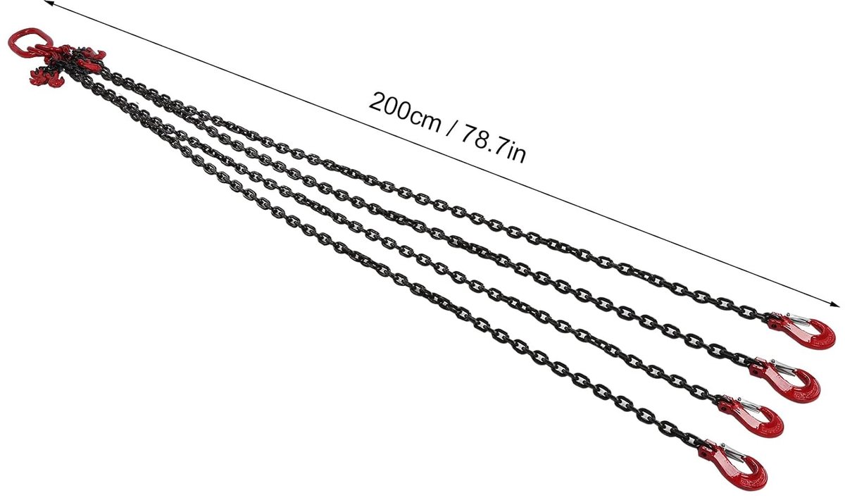 Hijsketting Sling - Hefketting Staalkabel - Materiaal Verplaatsen - Verstelbare Lengte - 2 Meter 6 mm - Staal