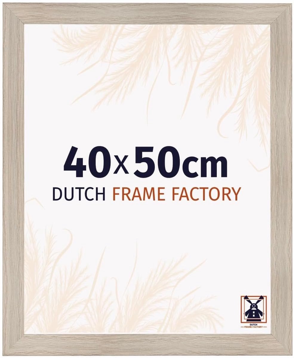 SnelShoppen - Fotolijst 40x50 cm - Eiken Licht - MDF Fotolijst met antireflecterend kunstglas - Lijst voor Wanddecoratie en Foto's - Perfect voor Thui