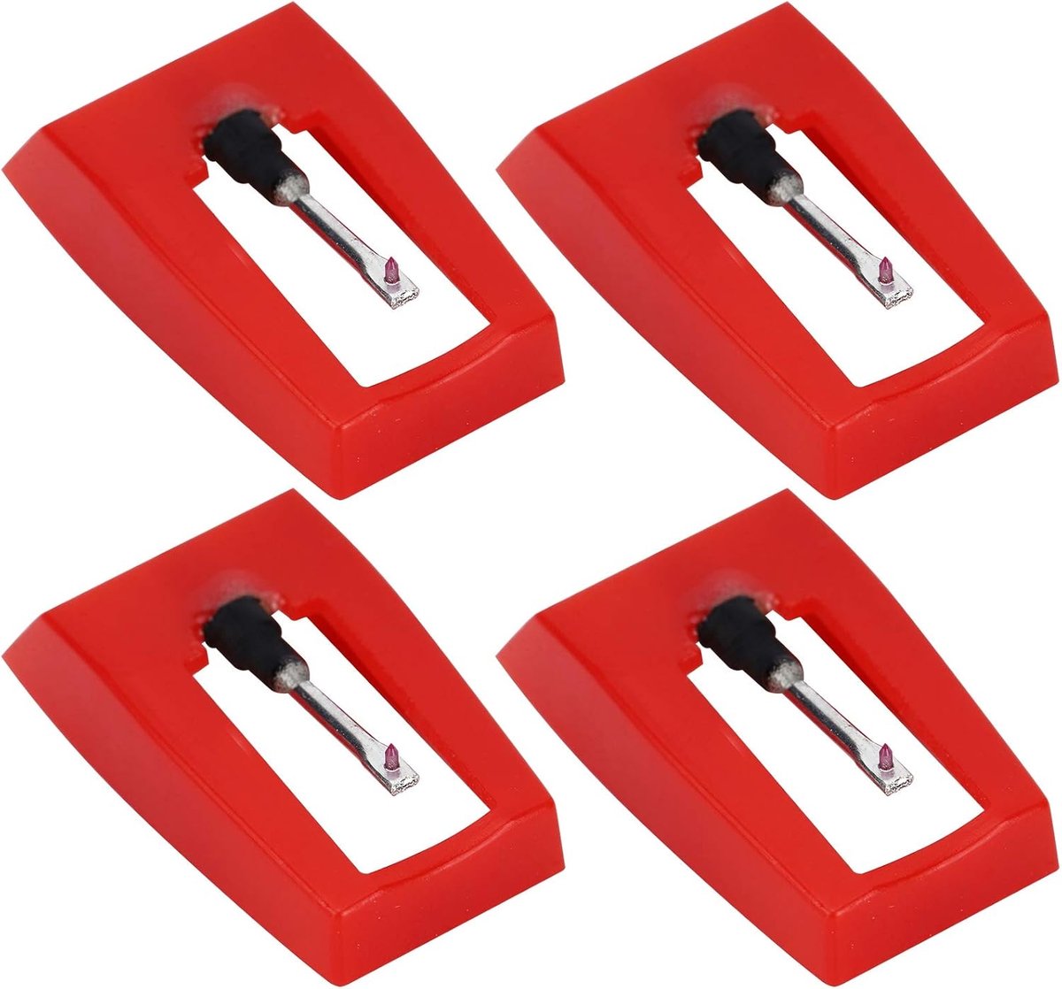 Platenspeler naald 4 stuks - ABS + aluminium - conische diamant - vervangende stylus voor heldere klank - ShopVlot