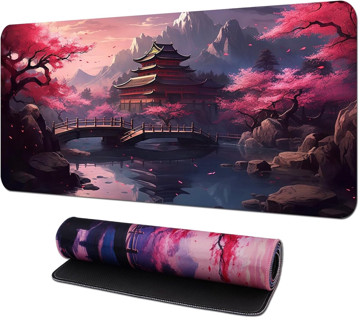 SnelShoppen - Desk Pad Laptop voor Kantoor en Thuis 800x300x3mm | Ureum Mat met Rubber Basis, Gaming Muismat met Gestikte Randen voor E Sport Kamer, B