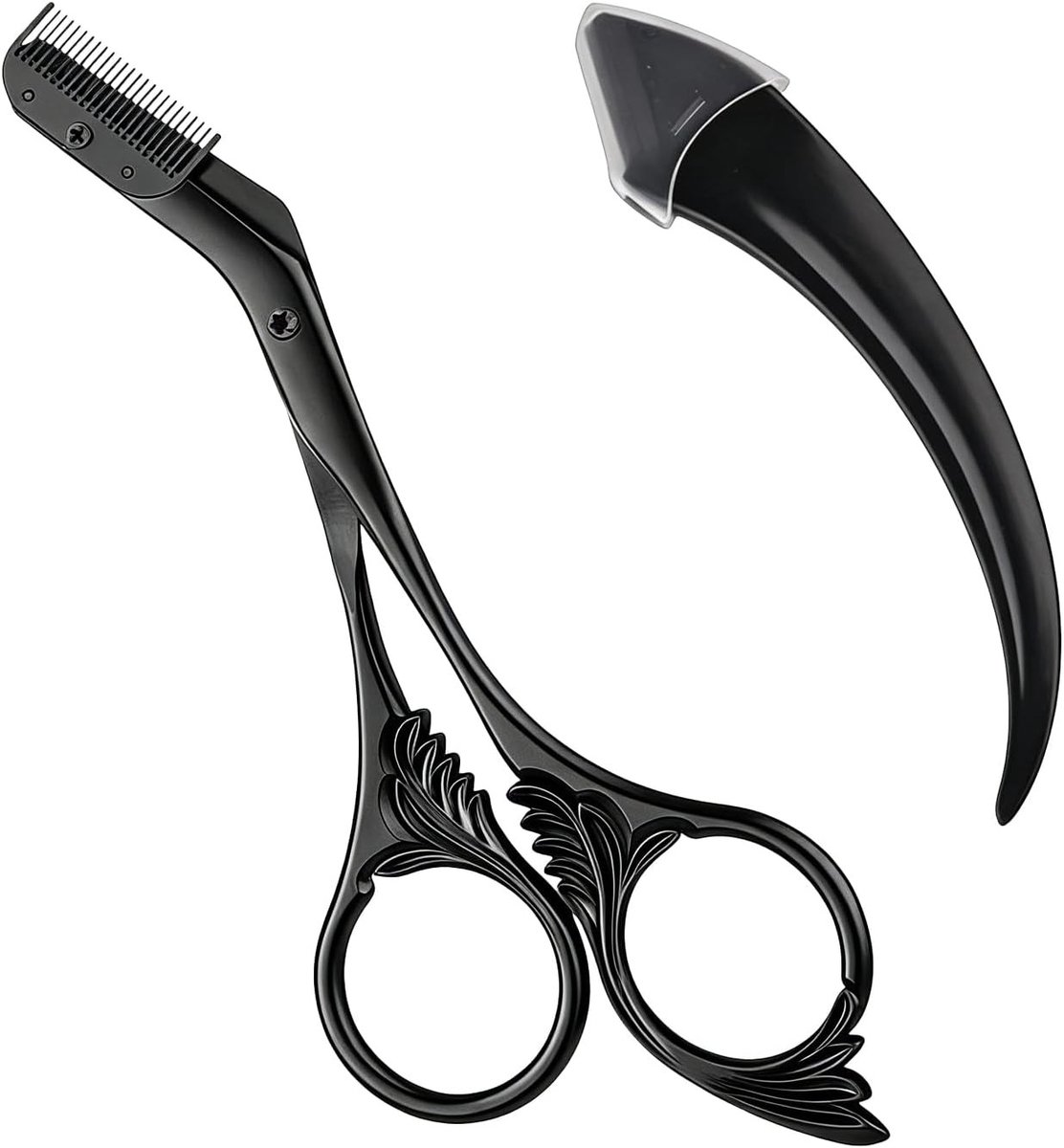 Wenkbrauwverzorgingsset met schaar, kam en scheermes - Roestvrijstalen precisietrimmer voor perfecte wenkbrauwen, geschikt voor mannen en vrouwen, antislip ontwerp