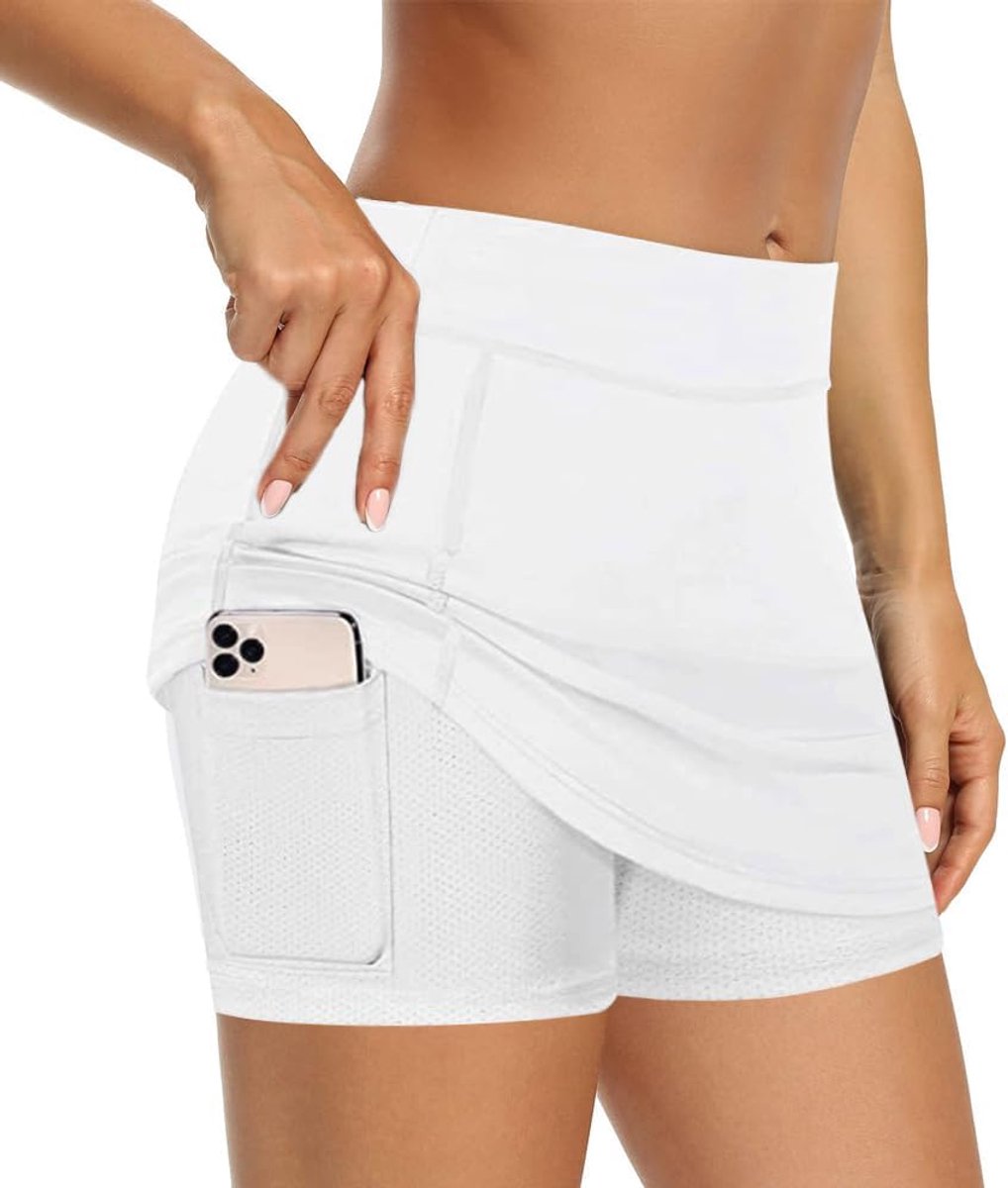 Tennisrok voor dames, met zak, zomertennisrok voor dames, korte