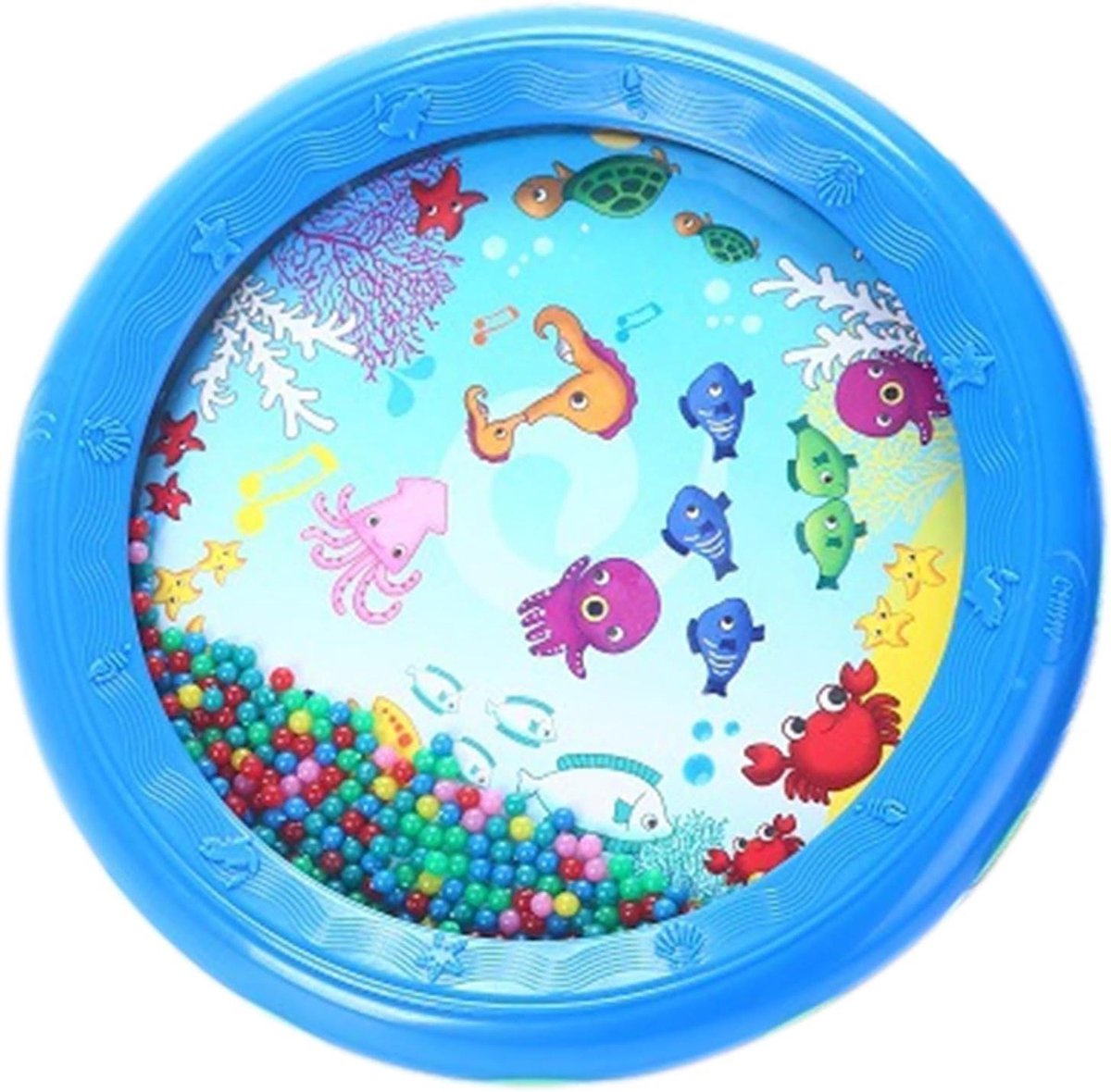 Zeetrommel - Percussiespeelgoed Muziekinstrument - Kinderen Muziek Leren - Veilig Ontwerp Glad - 25.3 x 12.6 x 4.7 cm - Geel