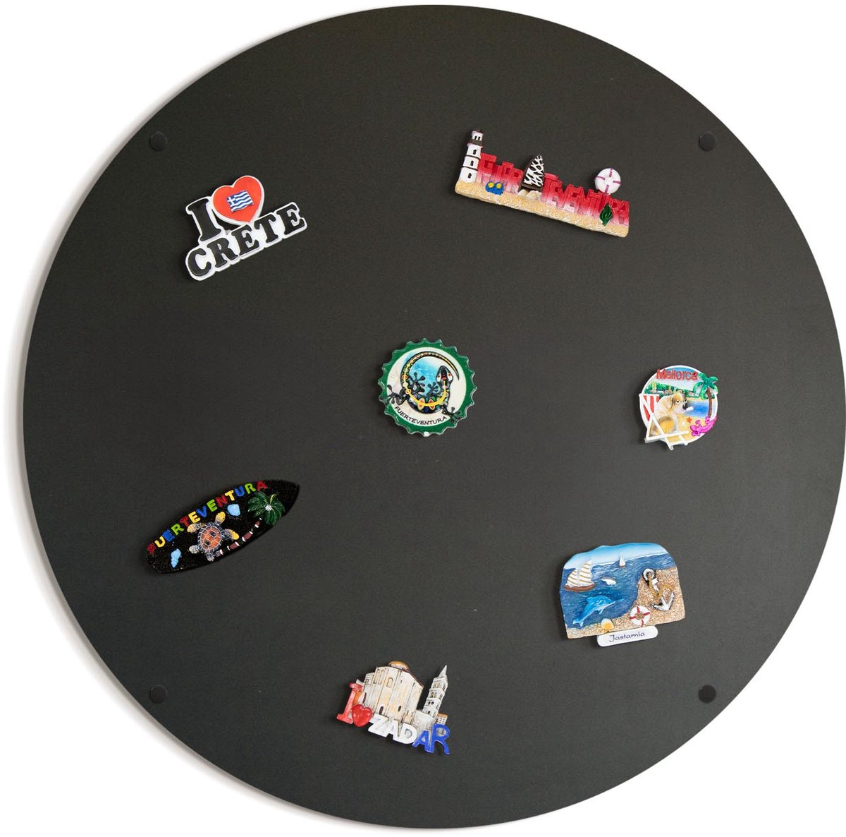 Tulup Whitebord - Kleur Zwart Rond Magneetbord - 50 cm - Magneetborden voor vakantiemagneten - Rond magnetische borden voor reismagneten - Memo Bord - Memobord Keuken