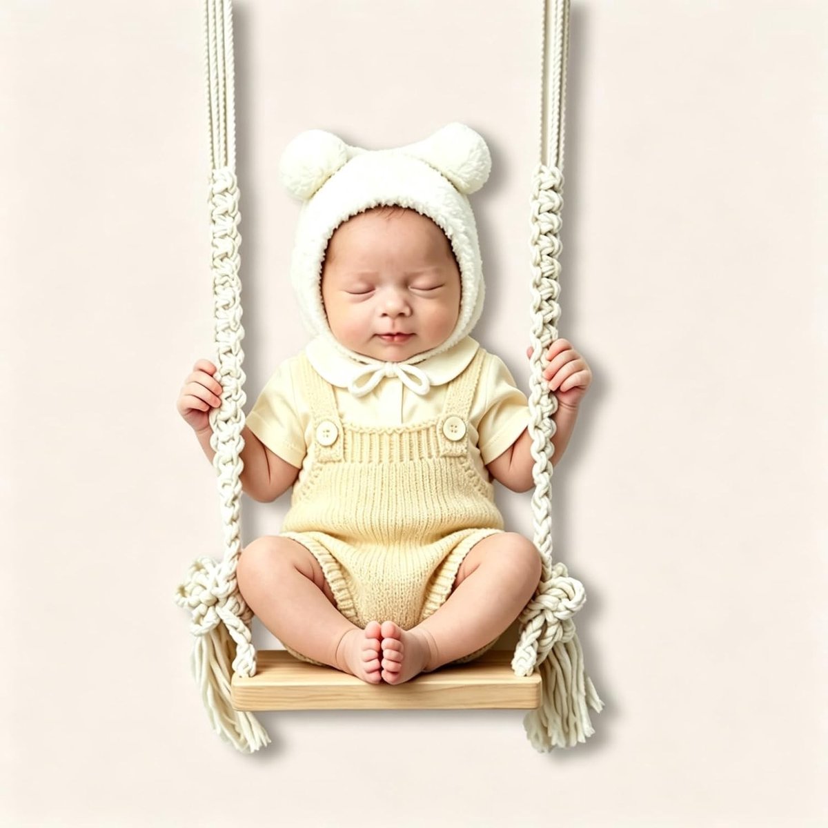 Houten babyschommel voor pasgeborenen, ideaal voor fotoshoots en als decoratie, schommelaccessoires voor baby's