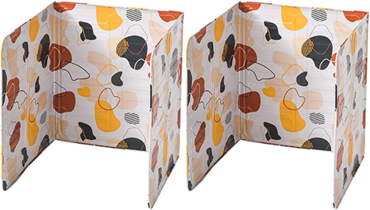 Olie Spatscherm - Vetvanger Keuken - Schoon Koken - Opvouwbaar Aluminium - 84 cm breed - Oranje