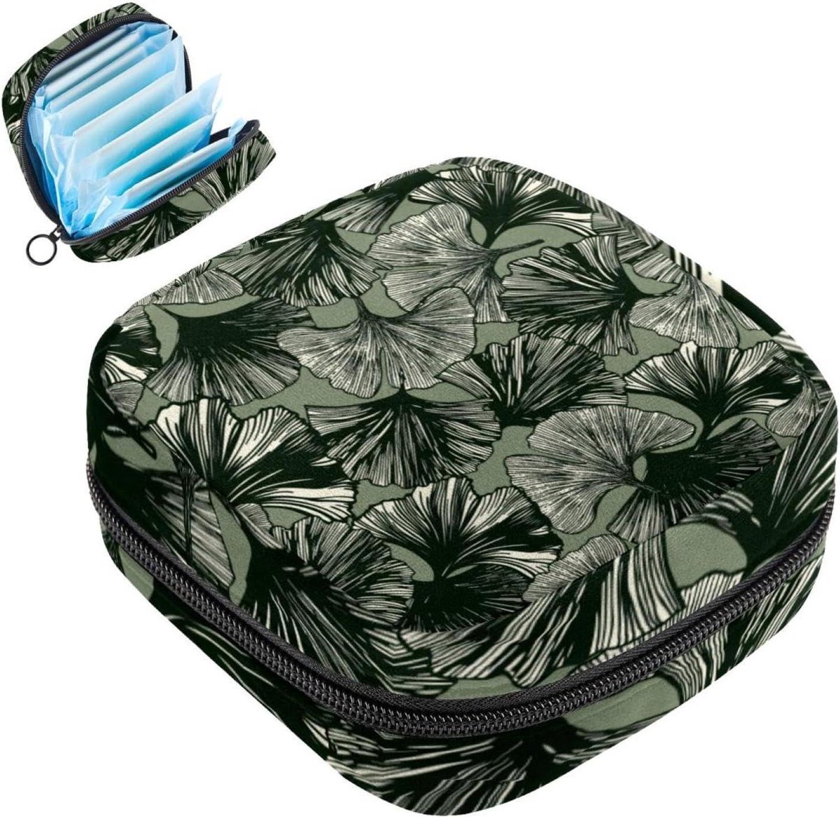 Opbergtas voor maandverband - Menstruatie tasje - Hygiënisch opbergen - Dubbele compartimenten - 12x17x17 cm - Veelkleurig