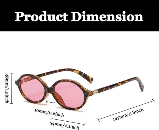 Trendy Ovale Zonnebril Vrouwen Mannen Stijlvolle Kleine Ovale Ronde Frame Eyewear 90s Retro Ontwerp Ronde Tinten UV400 van TRENDY — afbeelding 2